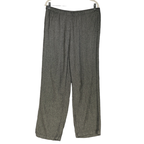 Coldwater Creek Pants Womens Petite Large PL Pull On Pockets Black White Cropped - Picture 2 of 10